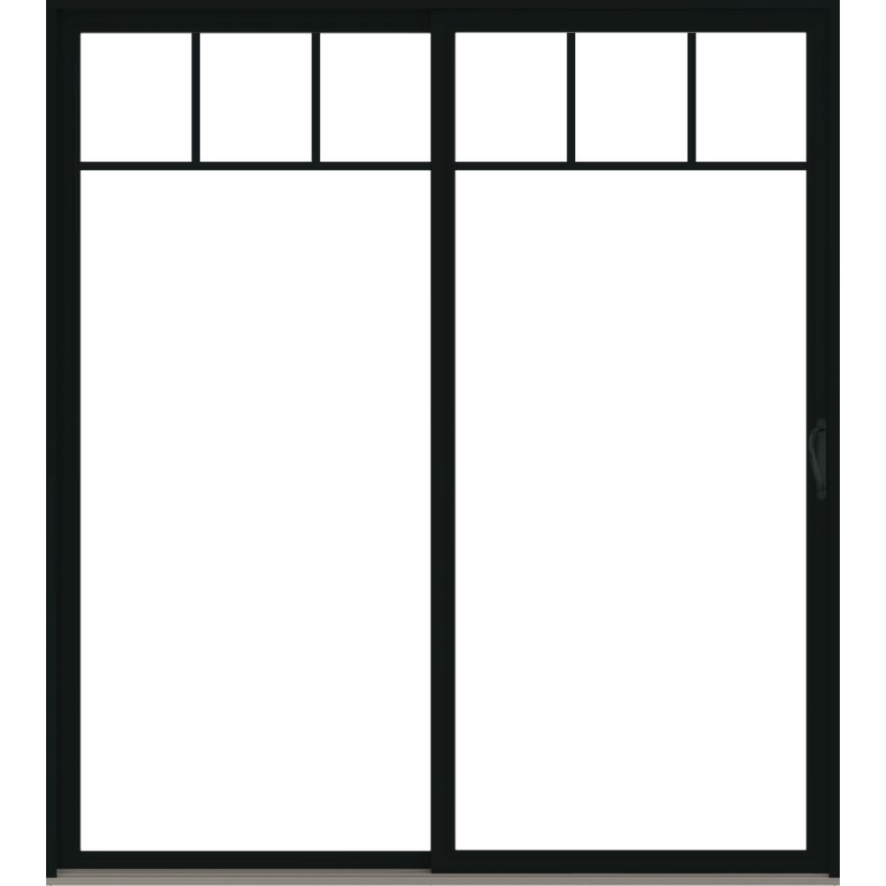 100 Series Black Patio with Afton Antique Brass with Short Fractional Grilles