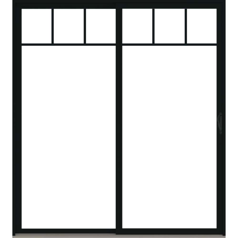 100 Series Black Patio with Afton Antique Brass with Short Fractional Grilles