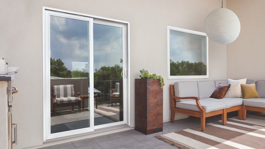100 series exterior patio door white
