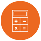 illustration of calculator in orange circle